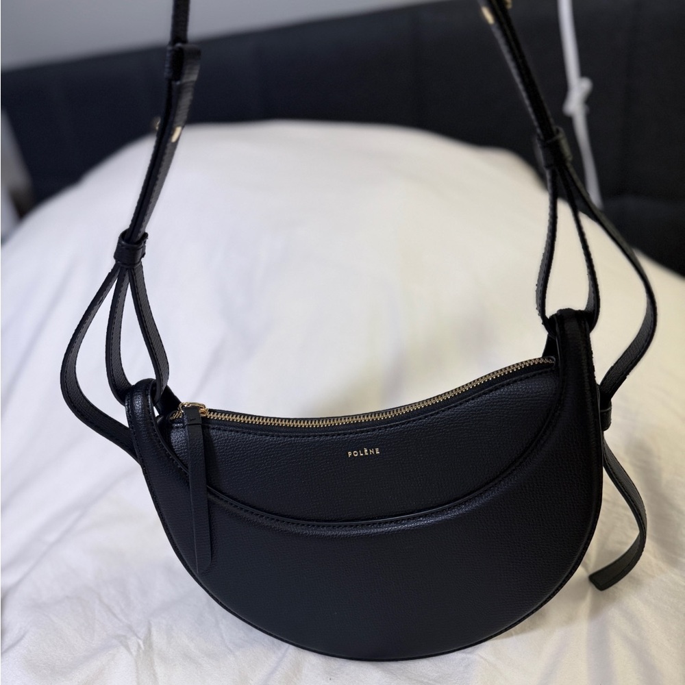 Polène Numero Dix Black Leather Crossbody Bag - Picture 2 of 4